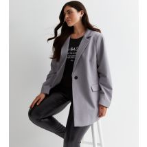 Women's Plus Size Dark Grey Textured Blazer Curves New Look