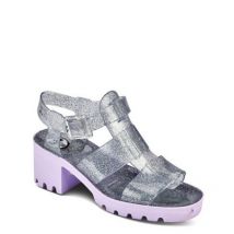 JUJU Silver Contrast Chunky Block Heel Sandals New Look