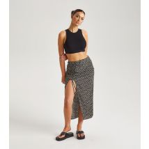 Women's Black Ditsy Floral Ruched Midaxi Skirt Urban Bliss New Look