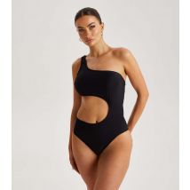 Women's Black One Shoulder Cut Out Swimsuit Urban Bliss New Look