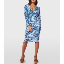 Goddiva Blue Tropical Print Midi Dress New Look