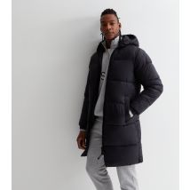 Men's Black Hooded Puffer Coat Jack & Jones New Look