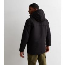 Men's Only & Sons Black Hooded Parka Coat New Look