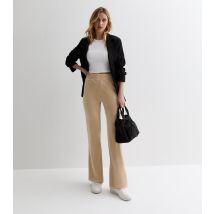 Women's Beige Velour Flare Joggers Pink Vanilla New Look
