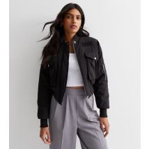 Women's Black Zip Up Bomber Jacket Pink Vanilla New Look