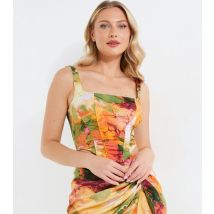 Women's Multicolouedr Tie Dye Satin Corset Top Quiz New Look