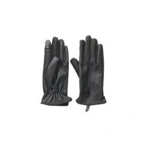 PIECES Black Leather-Look Touchscreen Gloves New Look