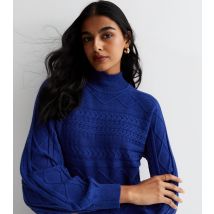 Women's Bright Blue Knit Batwing Jumper Sunshine Soul New Look