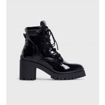 Women's Black Lace Up Heeled Boots London Rebel New Look