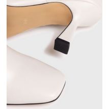 London Rebel Cream Leather-Look Stiletto Heel Boots New Look