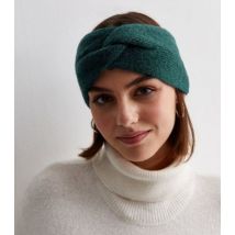 PIECES Dark Green Knit Headband New Look