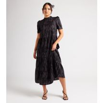 Women's Black Tie Dye Tiered Midi Smock Dress Urban Bliss New Look