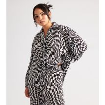 Women's Black Geometric Print Oversized Shirt Urban Bliss New Look