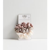 Creations 3 Pack Multicoloured Satin Scrunchies Danielle New Look