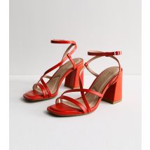 Women's Orange Strappy Block Heel Sandals New Look
