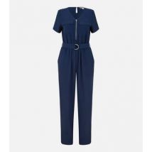 Yumi Navy Wide Leg Belted Jumpsuit New Look