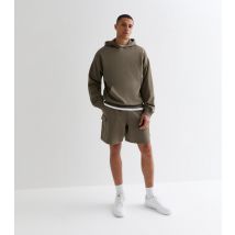 Men's Khaki Relaxed Fit Jersey Cargo Shorts New Look