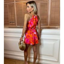 AX Paris Pink and Orange High Neck Playsuit New Look