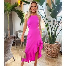 Women's Pink Frill Hem Midi Dress AX Paris New Look