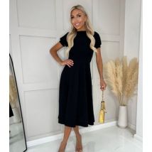 Missfiga Black Puff Sleeve Midi Dress New Look