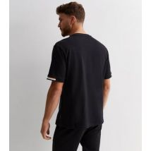 Men's Ben Sherman Black Cotton Piqué Logo T-Shirt New Look