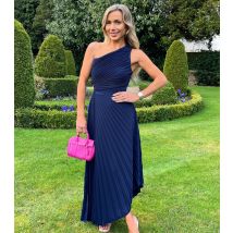 Women's Navy One Shoulder Midi Dress AX Paris New Look