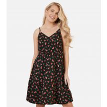 Women's Black Watermelon-Print Mini Dress Yumi New Look