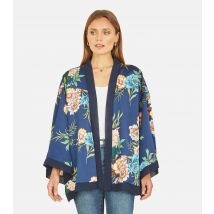 Women's Navy Floral Kimono Mela New Look