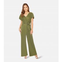 Women's Green V Neck Jumpsuit Mela New Look