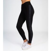 Women's Black Logo Tape Leggings Pineapple New Look