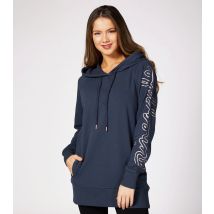 Women's Dark Grey Longline Logo Hoodie Pineapple New Look