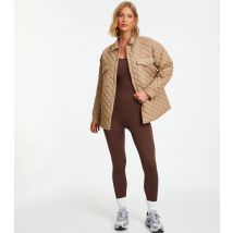 Women's Camel Quilted Jacket Quiz New Look