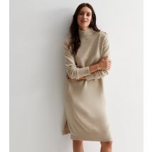 Women's Stone Knit High Neck Midi Dress Blue Vanilla New Look