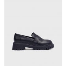 Women's Black Chunky Loafers London Rebel New Look