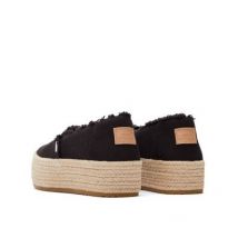 TOMS Black Slip On Platform Espadrilles New Look