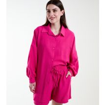 Women's Bright Pink Linen-Look Shirt and Short Set Blue Vanilla New Look