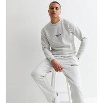 Men's Grey Regular Original Studios Logo Crew Neck Sweatshirt Jack & Jones New Look