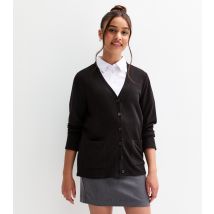 Girls' Black Longline School Cardigan New Look
