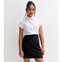Girls' Black Adjustable Waist School Skirt New Look