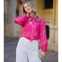 Finding Friday Pink Metallic Long-Sleeve Blouse New Look