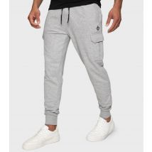 Men's Grey Marl Slim Cuffed Cargo Joggers Threadbare New Look