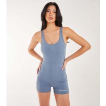 Women's Blue Cross Back Unitard Pink Vanilla New Look