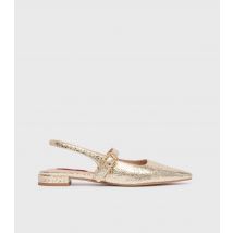 Women's Gold Slingback Flat Pumps London Rebel New Look