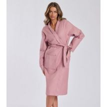 Loungeable Pink Cotton Waffle Dressing Gown New Look