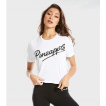 Women's White Logo Crop T-Shirt Pineapple New Look