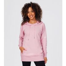 Women's Mid Pink Logo Longline Hoodie Pineapple New Look