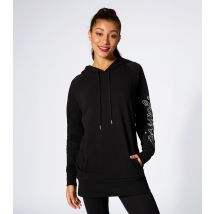 Women's Black Logo Longline Hoodie Pineapple New Look