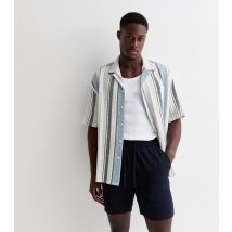 Men's Navy Linen-Blend Drawstring Shorts Only and Sons New Look