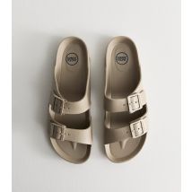 Men's Light Brown Faux Leather Buckled Strap Sandals Jack & Jones New Look