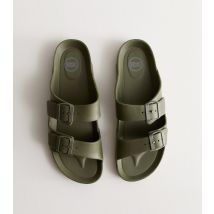 Men's Green Moulded Double-Strap Sandals Jack & Jones New Look